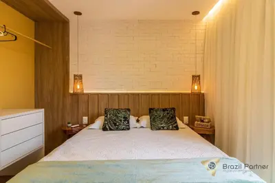 Uma cama ou camas num quarto em Taíba Beach Resort - Apartamento Encantador!