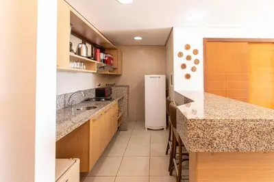 A cozinha ou kitchenette de [KaririBeach319A] Flat 1q com vista maravilhosa