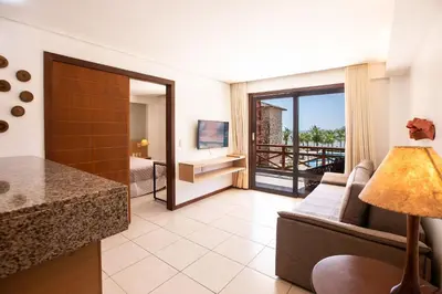 Uma área de estar em [KaririBeach319A] Flat 1q com vista maravilhosa