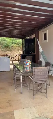 Um pátio ou outra área exterior em Chalé Serrano