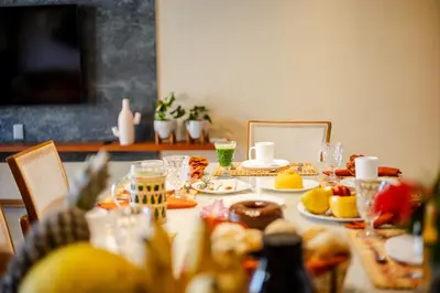 Refeições na casa de férias ou nas proximidades