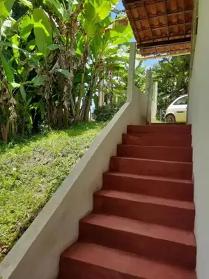 Um jardim no exterior de Chalé Verdelândia Guaramiranga - Apartamento com 2 quartos