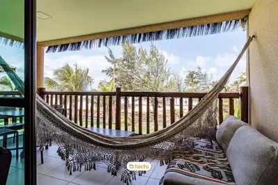 Uma varanda ou terraço em Bangalô vista mar no VG Sun Cumbuco por Tactu