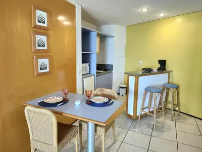 A cozinha ou kitchenette de Linda vista Beira mar apto Fortaleza