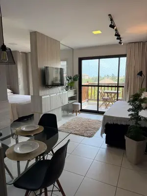 Uma área de estar em Apartamento Cumbuco, c2 307