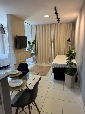 Uma televisão e/ou sistema de entretenimento em Apartamento Cumbuco, c2 307