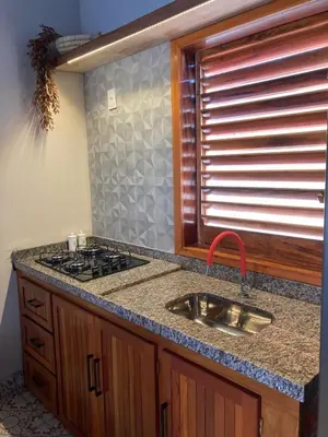 A cozinha ou kitchenette de Lyttos Bungalows