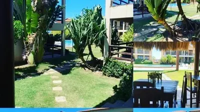 Um jardim no exterior de TAIBA - ONDAS DO MAR RESIDENCE Ap 212 - Rezende Temporada