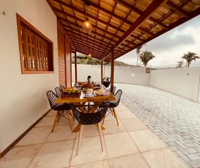 Uma varanda ou terraço em Casa de Madeira 700 Serra Meruoca