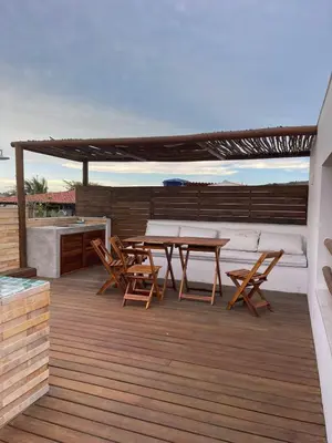 Uma varanda ou terraço em Novo Apê Fabiano