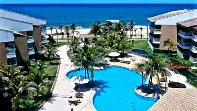 A piscina em ou perto de Apartamento pé na areia com jacuzzi - 3 quartos - 7 hóspedes - Beach Park