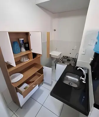 A cozinha ou kitchenette de Apartamento acolhedor Maracanaú -Premium