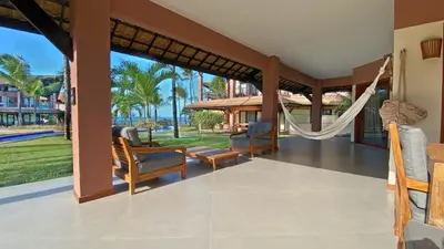 Uma varanda ou terraço em Dream Beach Cumbuco Superior Oceanfront Apartments